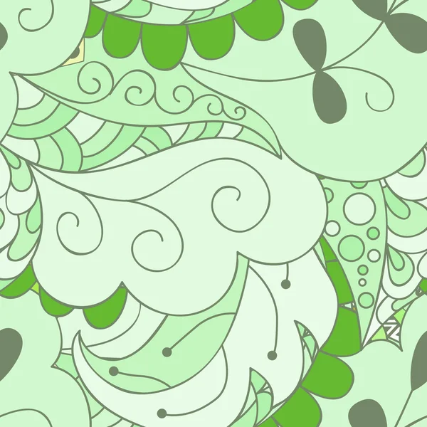 Tasarım seamless modeli. Soyut yeşil yaprakları. Elle çizilmiş arka plan