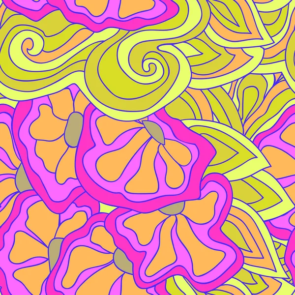 Diseño de patrón sin costuras. Flores púrpuras abstractas. Fondo dibujado a mano. Perfecto para imprimir en tela o papel . — Archivo Imágenes Vectoriales