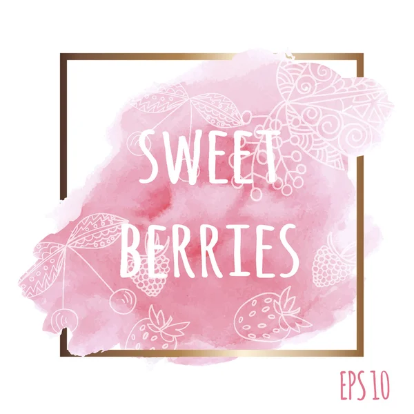 Vektör çizim. Sulu Boya lekeleri ve yabani meyveleri