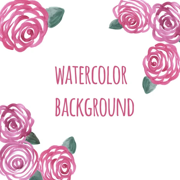 Aquarell Rosen Hintergrund Vektor — Stockvektor