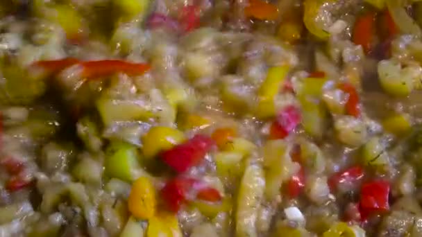 Cooked vegetables. — Stock Video