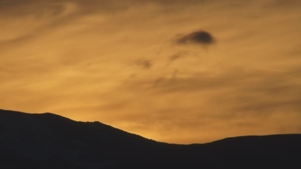 Fast Clouds at White Night Over the Northern Mountains — Stock Video