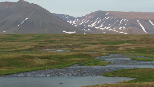 Річка та гір на північ від тундри — стокове відео