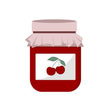 Beyaz arka planda kiraz reçeli vektörü izole edilmiş. Çizgi film karakteri.