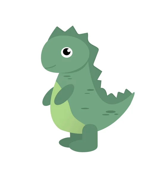 Cute Dinosaur Illustration White Background Cartoon Character Vector Illustration Dinosaur — Stock Vector