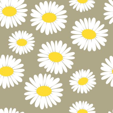 Papatya desensiz vektör çizimi. Parmak izi için oldukça çiçek desenli.. 