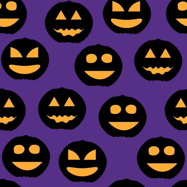 Бесшовный Рисунок Тыквами Фиолетовом Фоне Хэллоуин Halloween Seamless Pattern — стоковый вектор