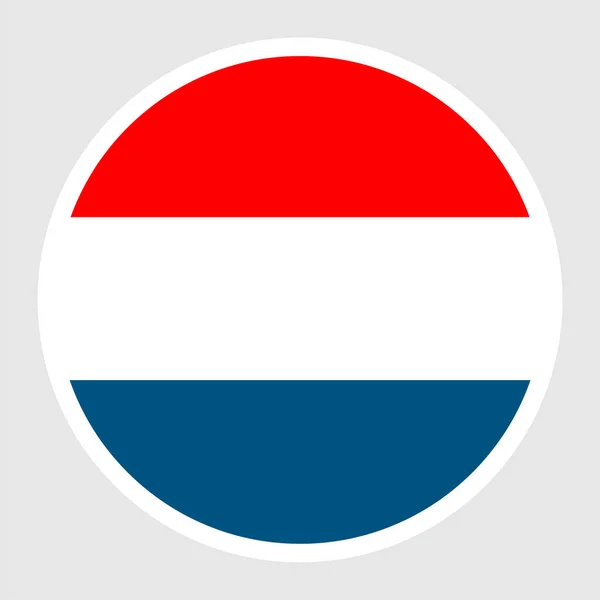 Bandeira Holanda Ícones Redondos Círculo Plano — Vetor de Stock