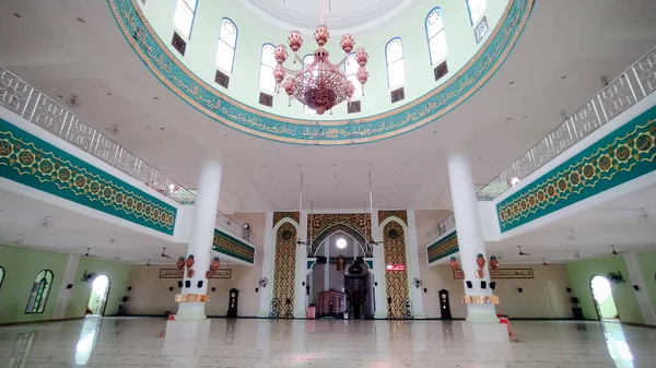 Tanah Grogot Kalimantan Timur Indonésia Dezembro 2020 Interior Grande Mesquita — Fotografia de Stock