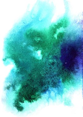 Parlak suluboya arka plan, elle yapılmış. Suluboya lekeleri ve lekelerin desenli çizimi.