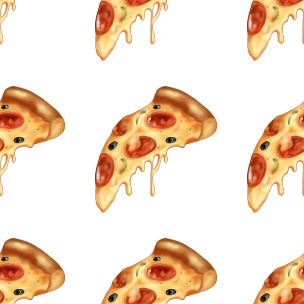 Aptitretare Pizza Snabb Mat Illustrationsamling Snacks Smaklig Mat Illustration För — Stockfoto