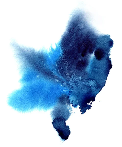 Dessiné Main Lumineux Indigo Bleu Texturé Aquarelle Fond Abstrait Endroit — Photo