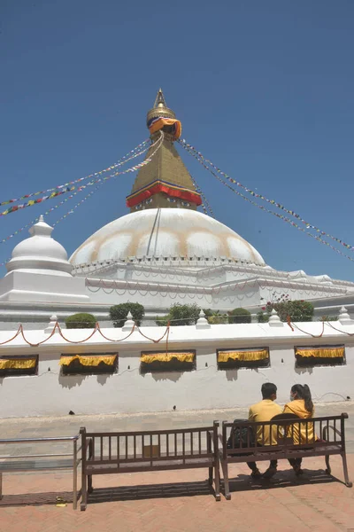 Boudhanath Stupa Katmandu Nepalu Duża Stara Stupa — Zdjęcie stockowe