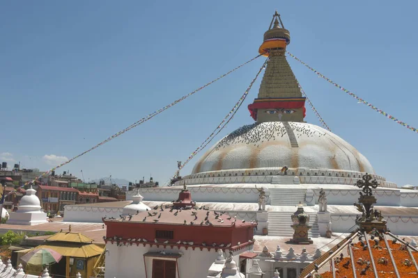 Boudhanath Stupa Katmandu Nepalu Duża Stara Stupa — Zdjęcie stockowe