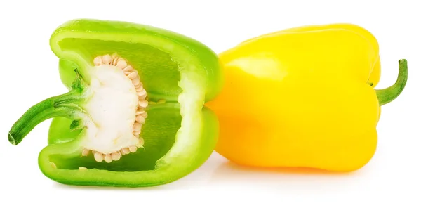 Bell pepper with half on white background — Stock Photo, Image