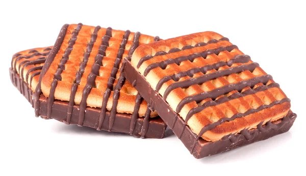 Ζέφυρος μπισκότο με σοκολάτα σε άσπρο φόντο — Φωτογραφία Αρχείου