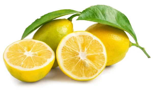 Saftige Zitrone mit Scheibe — Stockfoto