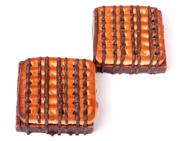 Ζέφυρος μπισκότο με σοκολάτα στον whitebackground — Φωτογραφία Αρχείου