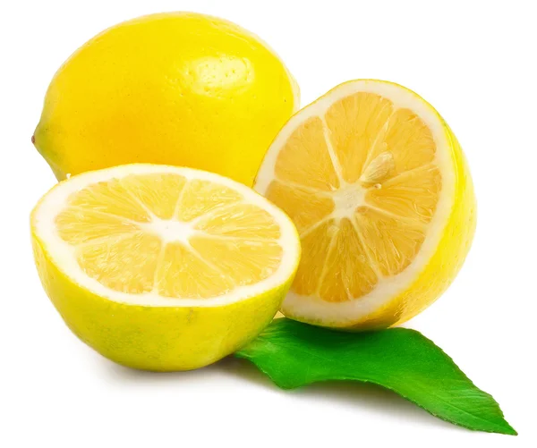 One and a half of lemon isolated on white — Stock Photo, Image