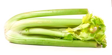 Taze yeşil kereviz beyaz arkaplanda izole