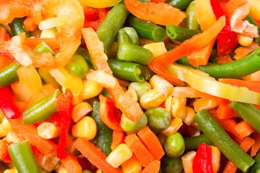Sebze Meksika karışımı. Domates, fasulye kereviz kök yeşil