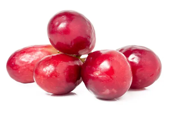 Red grape berry bunch isolated on white background cutout — Stock Photo, Image