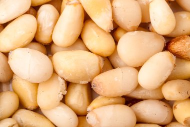 çam fıstığı veya tamamen soyulmuş makro arka plan