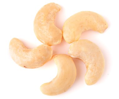 kaju fıstığı beyaz arka plan makro'izole