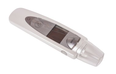 Beyaz bir arka plan üzerinde izole kulak termometre