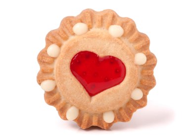 jöle ve kalp üzerinde beyaz bir arka plan ile bir tanımlama bilgisi