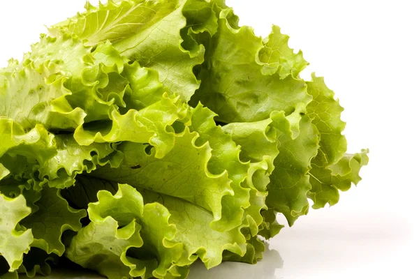 İzole üzerinde beyaz arka plan yeşil marul yaprakları