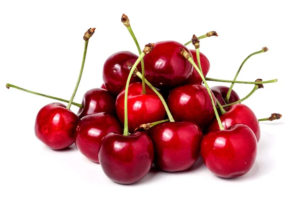 Red cherries isolated on a white background — Stock Photo, Image