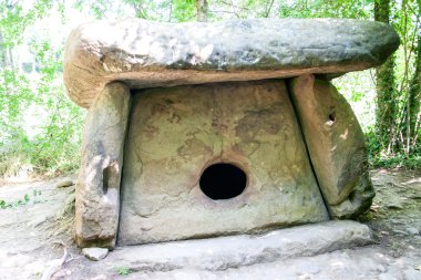 Antik taş dolmen Gelendzhik Kırım yakınındaki ormanda