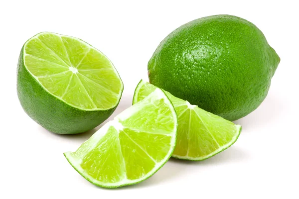 Lime with slices isolated on white background — Stock Photo, Image