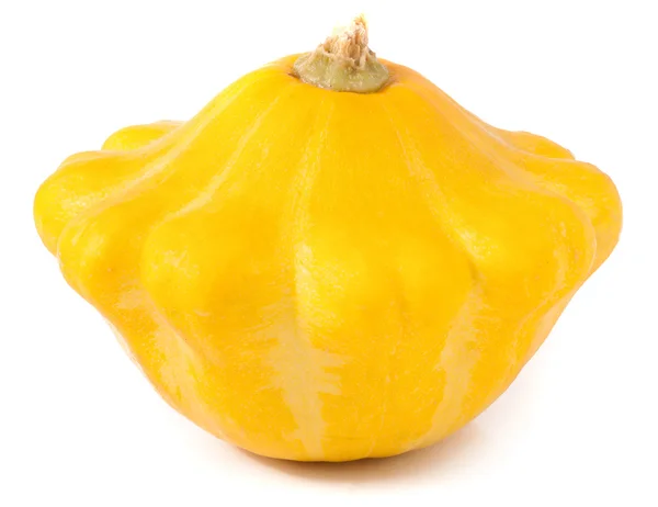 One yellow pattypan squash isolated on white background — Stock Photo, Image