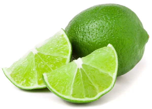 Lime with slices isolated on white background — Stock Photo, Image