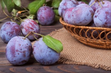 Erik çul ahşap zemin üzerine bir hasır sepet içinde