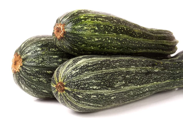 Three green zucchini isolated on white background — Stock Photo, Image