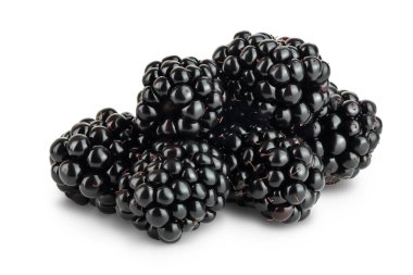 Blackberry beyaz bir arkaplanda izole edilmiş. Kesme yolu ve tam alan derinliği