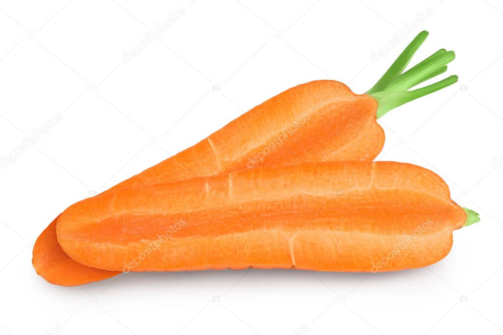 Carrot isolated on white background with clipping path and full depth of field