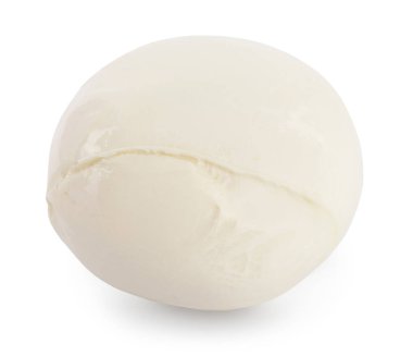 Mozzarella peyniri kırpma yolu ve tam derinlik ile beyaz arkaplanda izole edildi