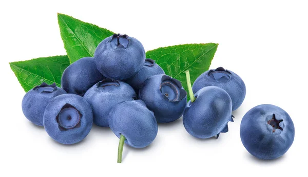Fresh blueberry isolated on white background closeup with clipping path and full depth of field — Stock Photo, Image