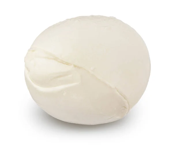 Queijo Mozzarella isolado em fundo branco com caminho de recorte e profundidade total de campo — Fotografia de Stock