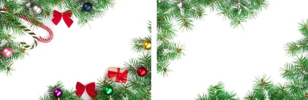 Jul ram dekorerad isolerad på vit bakgrund med kopia utrymme för din text. Ovanifrån. — Stockfoto