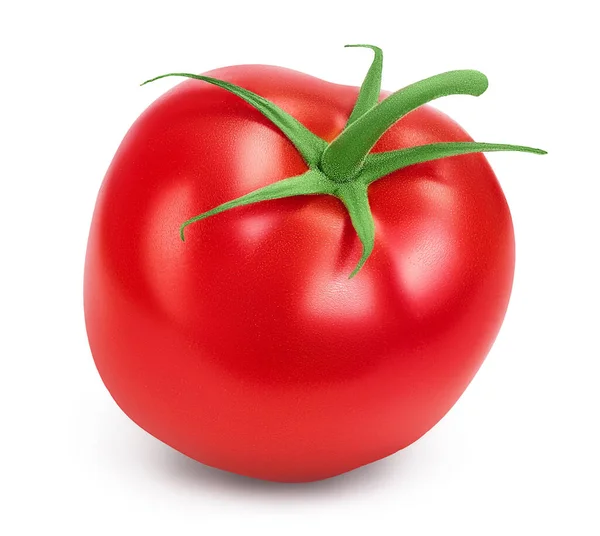 Tomate isolée sur fond blanc avec chemin de coupe et pleine profondeur de champ. — Photo