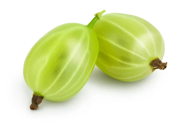 Green gooseberry isolated on white background with clipping path and full depth of field — Stock Photo, Image