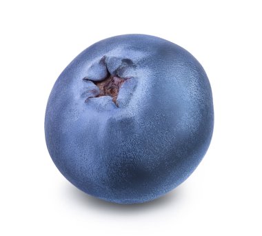 Beyaz arkaplanda izole edilmiş taze yaban mersini kırpma yolu ve tam derinlik ile yakın plan