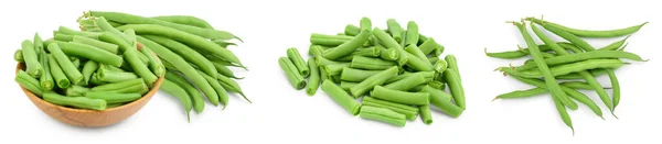 Green beans isolated on a white background with full depth of field. Setor collection — Stock Photo, Image