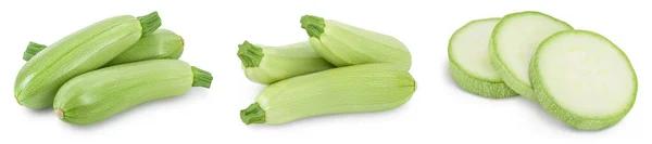 Zucchine o midollo isolati su sfondo bianco con percorso di ritaglio e piena profondità di campo, Set o raccolta — Foto Stock