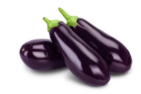 에 그 플랜트 (Eggplant) 나 오베르 진 (aubergine) 은 길을 끊고 밭의 깊이를 넓게 하는 백지에 고립되어 있다 — 스톡 사진